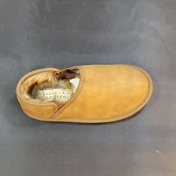 BRAND NEW PERRY ELLIS ROUND-TOE FAUX FUR INSOLE KIDS SLIPPERS - Picture 11 of 13